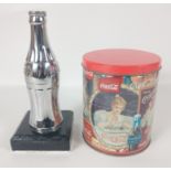 COCA COLA memorabilia to include a Coke tin (16cm tall) containing an unopened 700 piece jigsaw