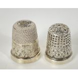 Two silver THIMBLES one Birmingham 1953, and the other Chester 1894, weight 12g
