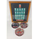 MANCHESTER UNITED - a framed set of collectors' cigarette cards with team members from 1981-2000