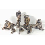 CROSA bronze effect lovers' figurines from 1998 and 2002 including a pair 33cm long and approx