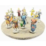 IMPRESSIVE! KING ARTHUR and HIS KNIGHTS OF THE ROUND TABLE by SCULPTURE UK - all handmade models