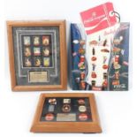 COCA-COLA - two framed collections of pins to include the second NOSTALGIA PIN SET (1920-1963)