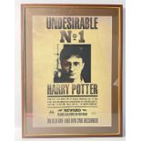 HARRY POTTER - a wooden framed WANTED poster, frame size 67x51cm approx)