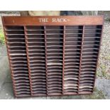 EDWARDIAN CHURCH ‘THE RACK' for parish letters - 74 spaces - dimensions 3ft x 3ft approx