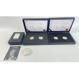 A Lincoln Memorial $5 silver encapsulated coin within its original presentation case, a Pair of