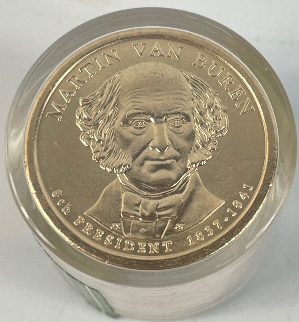 A Martin $1 coin DANBURY MINT SEALED MARTIN VAN BUREN PRESIDENTIAL DOLLAR 12 COIN ROLL x2 qty - Image 2 of 3
