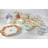A QUALITY mixed box of 19th Century Fine Bone China to include 3 FABULOUS lidded teapots, jugs,