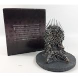 GAME OF THRONES a boxed as new IRON THRONE, 7" tall and 6.5" base diameter