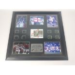 Celebratory collage of the ENGLISH RUGBY WORLD CUP WINNERS 2003 to include special edition