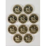 10 x 1 oz Gold Plated South African Krugerrand Decorative CoinsTHE BUYING COMMISSION IS REDUCED