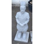 A TERRACOTTA WARRIOR inspired resin statue 75cm height approx? One of a pair)