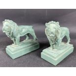 A pair of 'MUSEUM LIONS' made in cold cast resin replicated from those guarding the entrance to