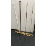 Vintage HARROD'S OF LONDON whole cane three piece Salmon rod with additional spare tip