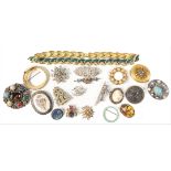 A superb collection of high end costume jewellery to include a Scottish MIRACLE brooch with