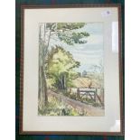 A pastoral scene by H A BARCLAY (1953), frame size 52x41cm, visible work 38x26cm approx plus a