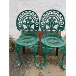 Two DAINTY metal garden chairs in very good condition