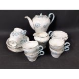 An AYNSLEY coffee set in the 'Las Palmas' pattern comprising 6 cups and saucers, cream jug, sugar