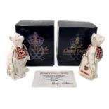 ROYAL CROWN DERBY Elizabeth Regina Jubilee Shopper Bear with Limited Edition card 82/1500 and I