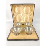A boxed set of silver hallmarked (Sheffield 1932) bonbon dishes by Walker & Hall, weight 240g