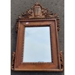 An UNUSUAL ANTIQUE inspired hand carved hardwood Middle Eastern wall mirror -dimensions 110cm