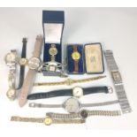 A bag of 14 watches to include Accurist, Sekonda, Rotary, Ricardo, Citizen etc