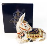 ROYAL CROWN DERBY Paperweight Donkey gold button first quality in original box