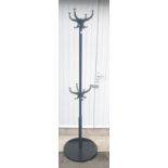 A modern CLASSY coat and hat stand of black sprayed paint on metal construction - dimension 182cm