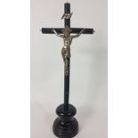 A crucifix, souvenir of Sainte Anne D'Auray, standing 36cm high