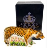 ROYAL CROWN DERBY Sumatran Tigress 2008 gold button first quality in original box with receipt