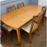 Retro teak extending G-PLAN dining table with 6 chairs