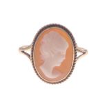 A nice Cameo ring stamped 375 yellow gold gross weight 2.15g approx ring size N