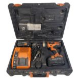 POWER TOOL - An AEG 18v chargable power drill with charger and cables and carry case