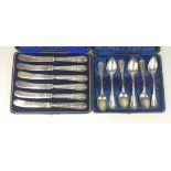Two cases of silver cutlery to include Birmingham 1919 teaspoons by G.M