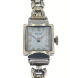 A 375 stamped inner case ladies wristwatch by RODANIA -bracelet is yellow metal - gross weight