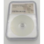 KINGDOM OF THRACE SARATOKOS c407-369BC AR Obol coin. NGC encapsulated and graded as VF.One