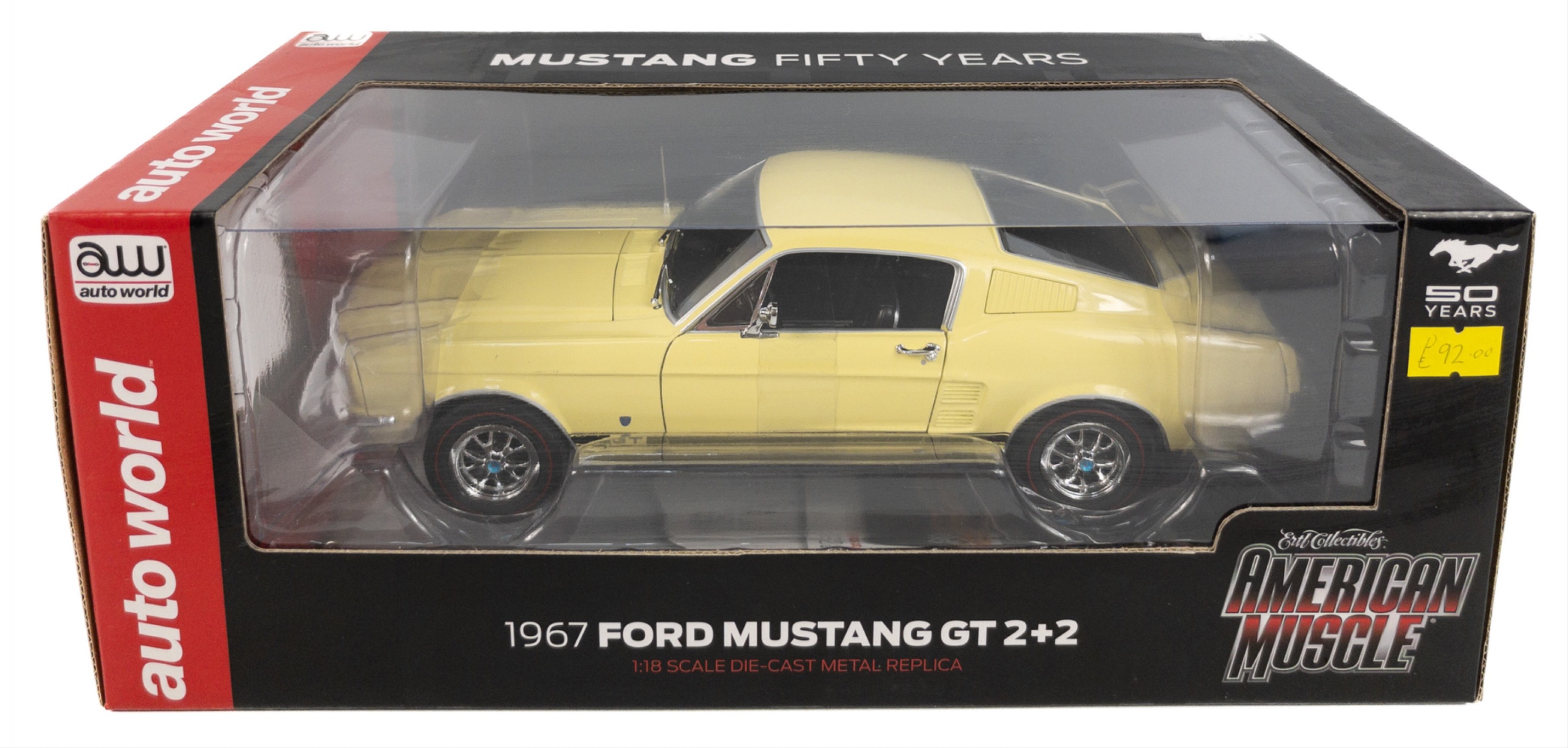 AMERICAN MUSCLE - 1:18 1962 FORD MUSTANG - GT 2+2, 50 years anniversary edition boxed as new