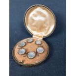 Vintage Antique Collar / Shirt Studs in attractive circular box