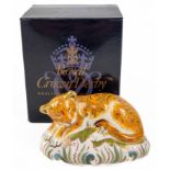 ROYAL CROWN DERBY 2006 Lion Cub Gold Button First Quality in original box