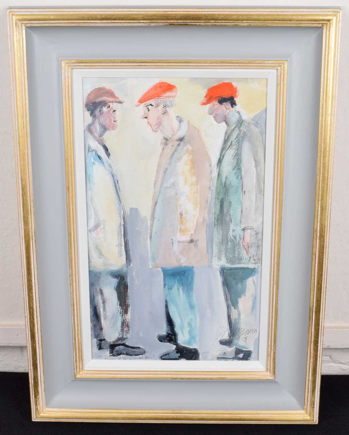 John Thompson (British 1924-2011) "It's Going to be a Match This!", watercolour and pencil. - Image 2 of 2