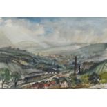 William Turner F.R.S.A., R.Cam.A. (British 1920-2013) "Chimneys in a Valley", watercolour.