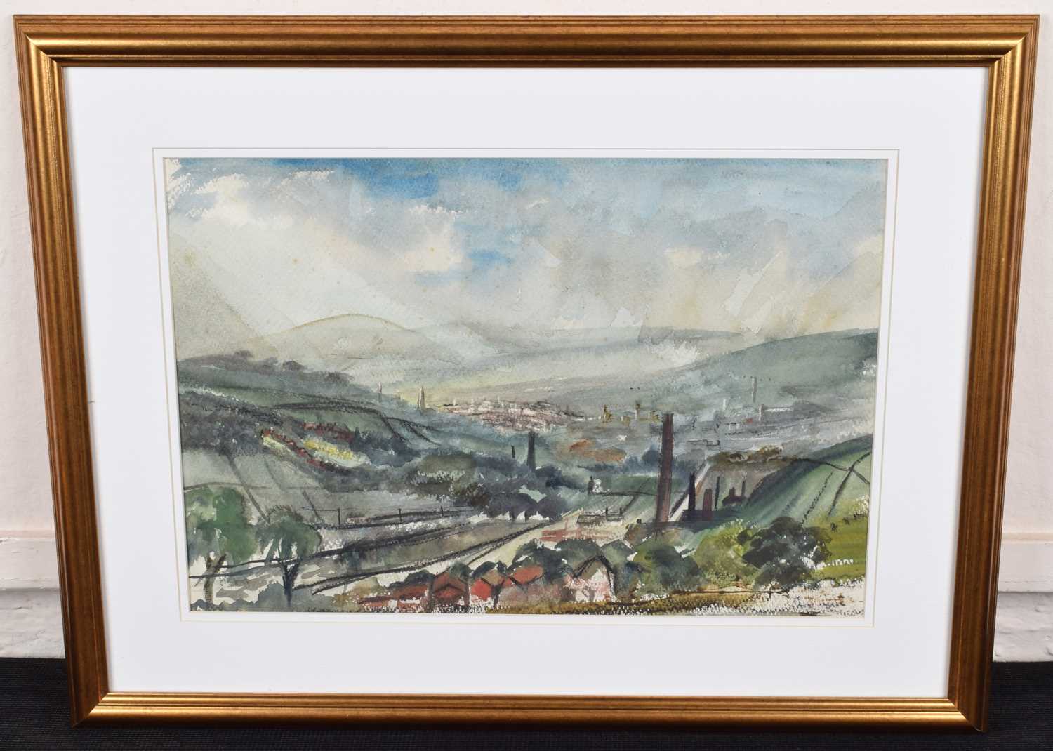 William Turner F.R.S.A., R.Cam.A. (British 1920-2013) "Chimneys in a Valley", watercolour. - Image 2 of 2