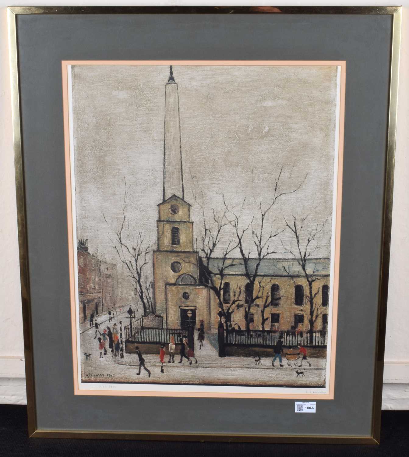 L.S. Lowry R.A. (British 1887-1976) "St. Luke's Church, Old Street, London, E.C.", signed print. - Image 2 of 4