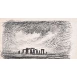 Trevor Grimshaw (British 1947-2001) "Stonehenge Sketch", charcoal.