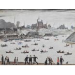 L.S. Lowry R.A. (British 1887-1976) "Crime Lake", signed print.