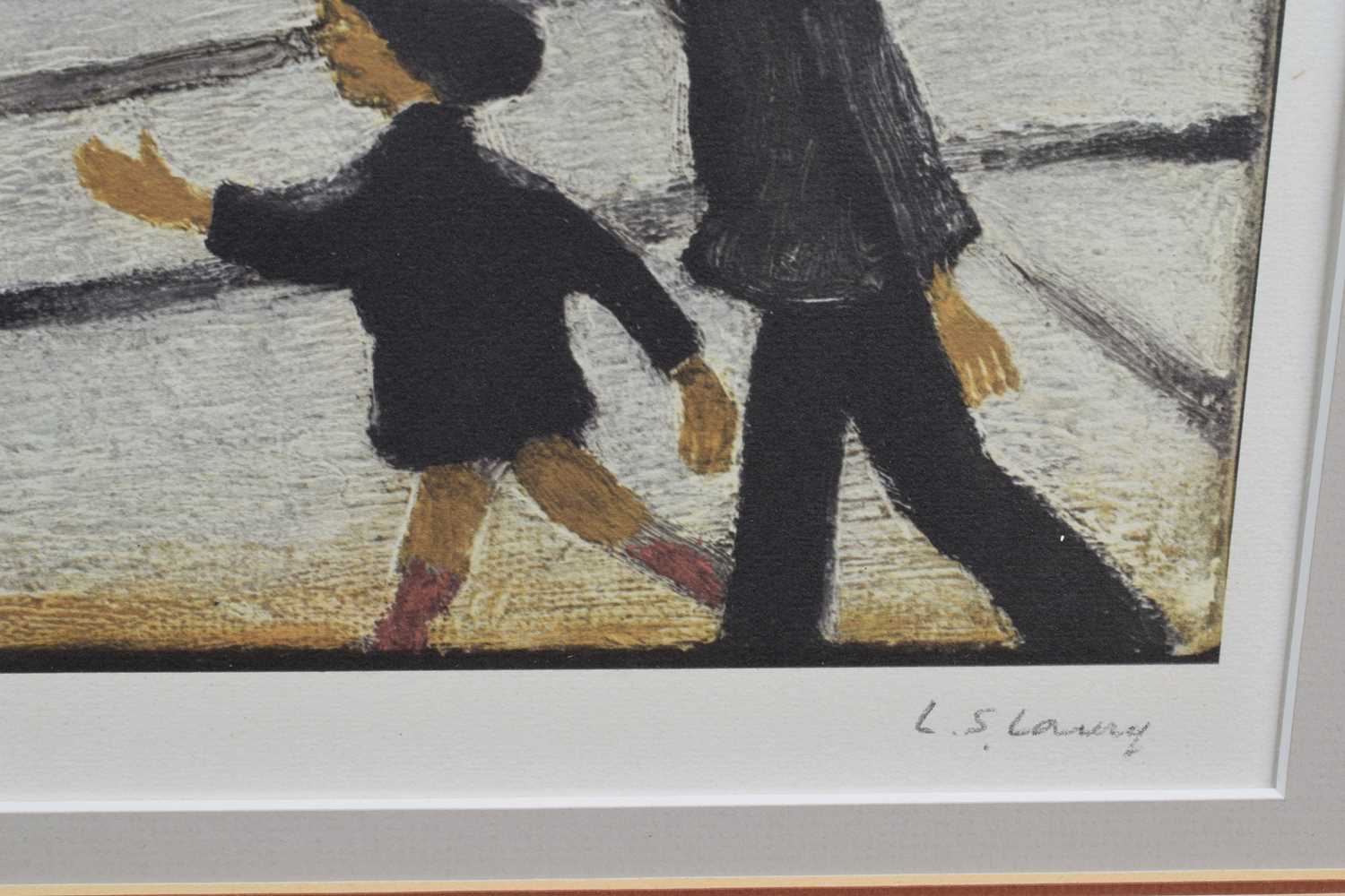 L.S. Lowry R.A. (British 1887-1976) "The Level Crossing", signed print. - Image 4 of 6