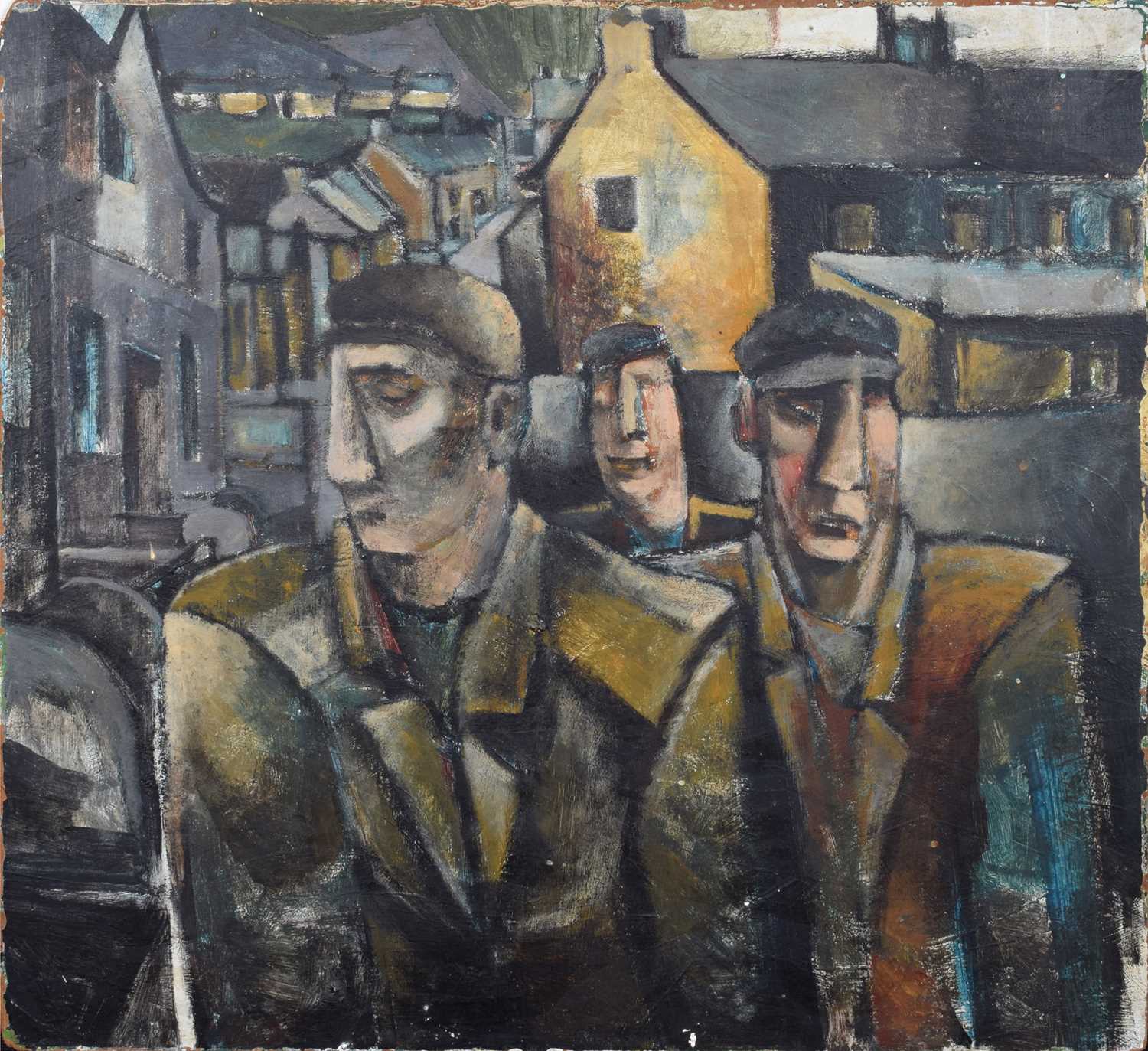 Northern School (20th century) "Miners", oil.