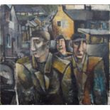 Northern School (20th century) "Miners", oil.