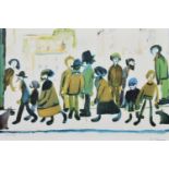 L.S. Lowry R.A. (British 1887-1976) "People Standing About", signed print.