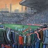 James Downie (British 1949-) "The Football Match" (Manchester City v Manchester United), oil.