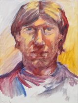 Peter Howson O.B.E. (Scottish 1958-) Portrait of a man, oil.